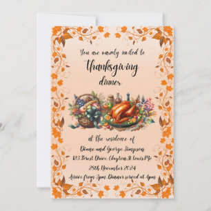 Invitation Rustic Thanksgiving Diner