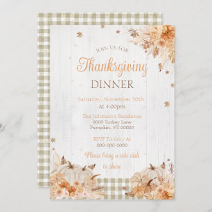 Invitation Rustic Thanksgiving Diner Party
