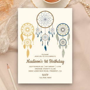 Invitation Rustic Tribal Boho Dream Catchers fête d'anniversa