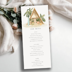 Invitation Rustic Tropical Palm Beach Shack Menu Mariage