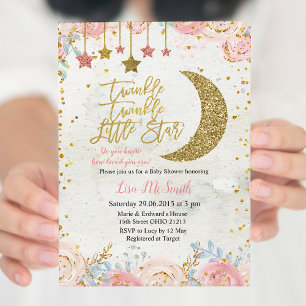 Invitation Rustic Twinkle Twinkle Little Star Baby shower