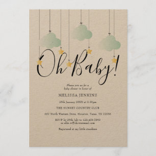 Invitation Rustic Twinkle Twinkle Oh Baby Baby shower
