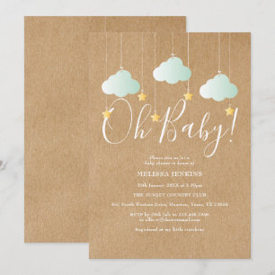 Invitation Rustic Twinkle Twinkle Oh Baby Baby shower