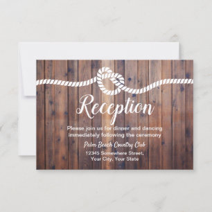 Invitation Rustic Tying Knot Grange Réception de mariage
