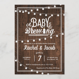 Invitation Rustic Un bébé brasse du Baby shower