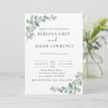 Rustic Watercolor Eucalyptus Greenery Wedding