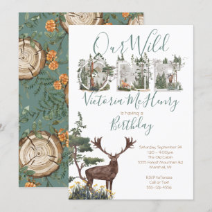 Invitation Rustic Watercolor Wild Un premier anniversaire fêt