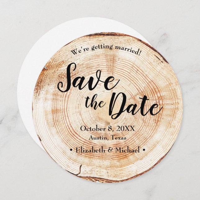 Invitation Rustic Wedding Save the date QR Code website (Devant / Derrière)