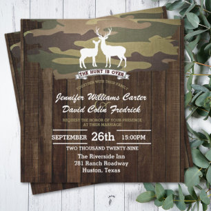 Invitation Rustic Western La chasse est au-dessus du Mariage 