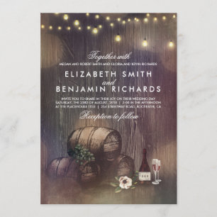 Invitation Rustic Winery et Mariage à cordon