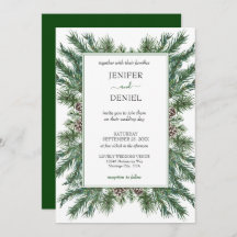 Rustic Winter Berry Pine Mariage de verdure
