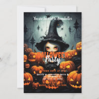 Rustic Witch Bats Citrouille Halloween Party