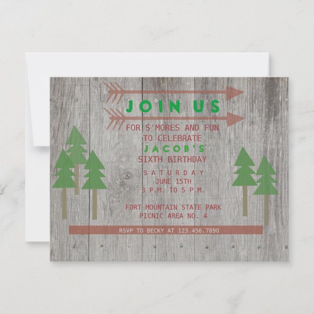 Invitation Rustic Wood (Devant)