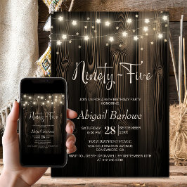 Invitation Rustic Wood 95e fête d'anniversaire