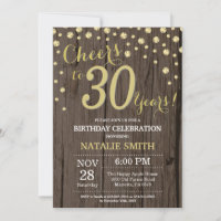 Rustic Wood Gold 30e Anniversaire Diamond