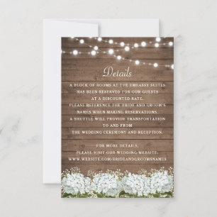 Invitation Rustic Wood Hydrangea Mariage de respiration pour 