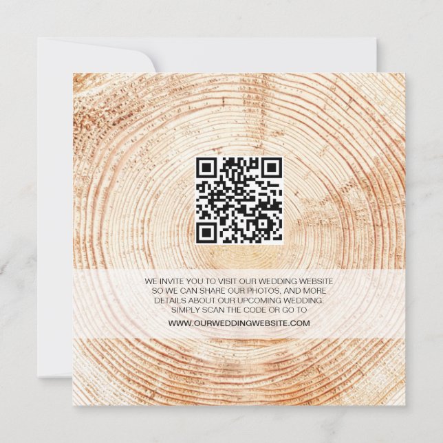 Invitation Rustic Wood Wedding Save the date with website Inv (Dos)
