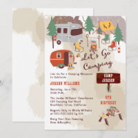 Rustic Woodsy Laisse Aller Camping Garçon Fête d'a