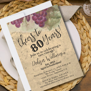 Invitation Rustique 80e anniversaire Vintage encourage à 80 a
