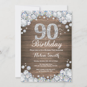 Invitation Rustique 90e anniversaire Silver Diamond