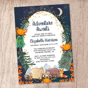 Invitation Rustique Automne Aventure Night Sky Baby shower
