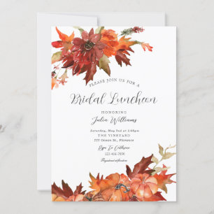 Invitation Rustique Automne Citrouille Bridal Luncheon Mariag
