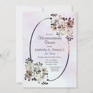 Invitation Rustique Automne Floral Aquarelle Dîner de chauffa