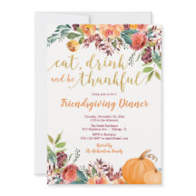 Rustique automne floral Friendsgiving Dîner