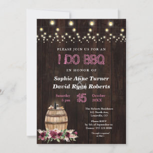 Invitation Rustique Automne Floral Vin Baril Vignoble I DO BB