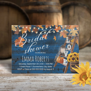 Invitation Rustique Automne Laisser Amour Échelle Marine Fête