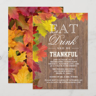 Invitation Rustique Automne Vieux bois Grange Thanksgiving In