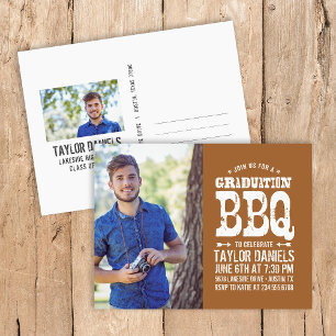 Invitation Rustique BBQ Graduation Party