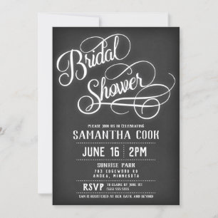 Invitation Rustique Blackboard Bridal Showback