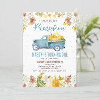 Rustique Bleu Brown Automne Citrouille Camion 1er 