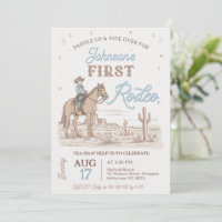 Rustique Bleu Brown Cowboy Premier Rodéo 1er Anniv