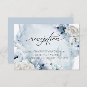 Invitation Rustique Blue Floral Aquarelle Réception Invitatio