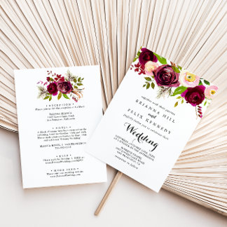 Invitation Rustique Blush Bourgogne Floral Mariage avant et a
