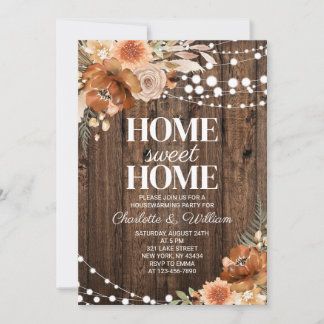 Invitation Rustique Bohème Terracotta Floral Maison Douce Mai