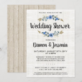 Invitation Rustique Boho Arrow Floral Wedding shower Invitati
