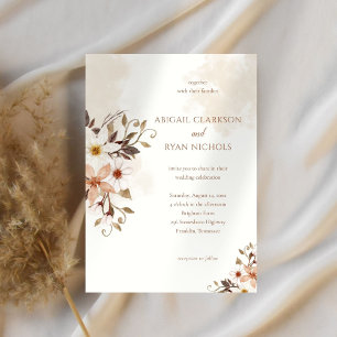 Invitation Rustique Boho Daisy Mariage