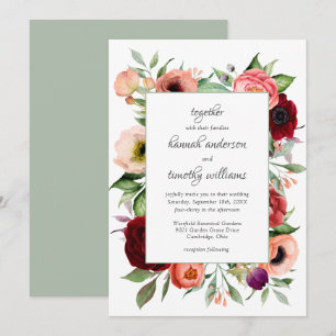 Invitation Rustique Boho Floral Charm Mariage