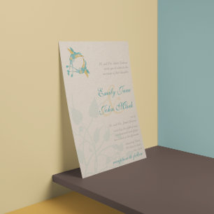 Invitation Rustique Boho Hummingbird Kiss Love BirdWedding