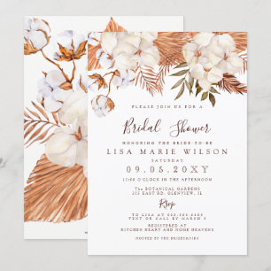 Invitation Rustique Boho Pampas Grass Desert Fête des mariées