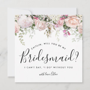 Invitation Rustique Boho Rose Floral Serez-Vous Ma Femme D'Ac