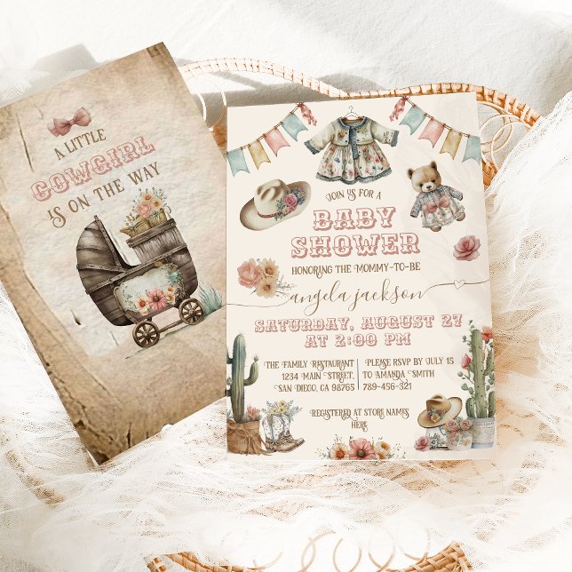 Invitation Rustique Boho Wild West Baby Girl Douche (Créateur téléchargé)