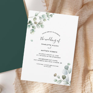 Invitation Rustique Botanique Eucalyptus Foliage Mariage