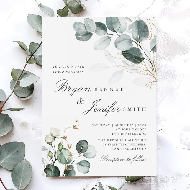 Invitation Rustique Botanique Eucalyptus Mariage de verdure (Créateur téléchargé)
