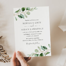 Invitation Rustique Botanique Eucalyptus Mariage de verdure