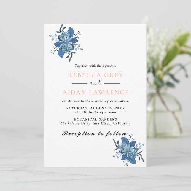 Invitation Rustique Botanique Eucalyptus Verdure Mariage Invi (Debout devant)
