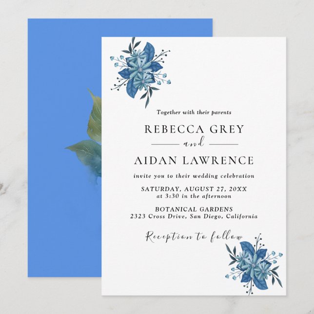 Invitation Rustique Botanique Eucalyptus Verdure Mariage Invi (Devant / Derrière)
